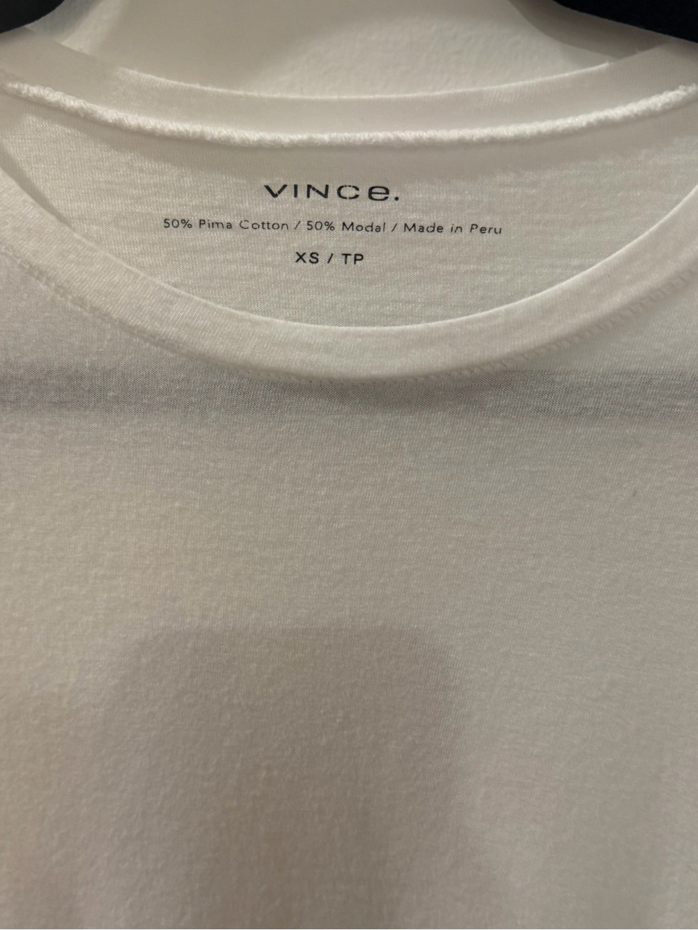 Vince Essential Long Sleeve Crew Neck Tee White XS